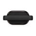 Hudson Bluetooth Speaker - A black Bluetooth speaker with a sleek oval shape and a textured surface, featuring a logo on the side.