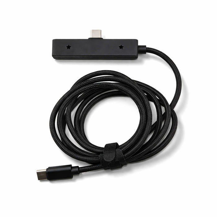 Ultra Power Cable - A black charging cable with a braided design and a USB-C connector. It features a branding logo on the connector.