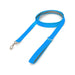 Printed Dog Lead - A bright blue printed dog lead with a silver clip and a grey inner lining. It has a sleek, smooth design.