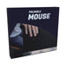 Stealth Foldable Wireless Mouse - A foldable wireless mouse in black, with a hand demonstrating its compact design. The packaging features a logo.