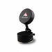 Ajustable Magnetic Mobile Stand - A black adjustable magnetic mobile stand with a round top and a base featuring a logo.