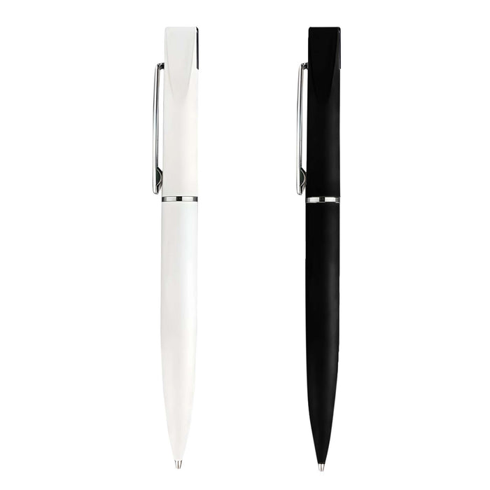 Axel Matte - A pair of pens in matte black and matte white, each featuring a silver clip and a sleek design.