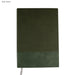 Murica Notebook B5 - Dark green A5 notebook with ribbed texture and a smooth bottom section; includes a ribbon marker and branding.