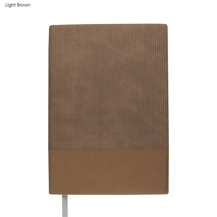 Murica Notebook B5 - Light brown A5 notebook with a textured cover and a smooth lower section. Includes a logo.