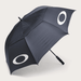 Oakley Turbine Umbrella - A black umbrella featuring a prominent logo and a sturdy handle, designed for outdoor leisure use.