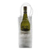 Icy Bags - Medium - A clear cooler bag containing ice and a wine bottle, featuring a logo at the top and handles for carrying.