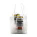 Icy Bags - Large - A clear cooler bag holds two cans, surrounded by ice, with transparent handles for easy carrying.