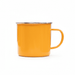 The Murray 500ml Mug - A drink bottle in a vibrant yellow colour with a silver rim and a sturdy handle. It features a logo.