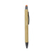 Manopoli Bamboo Pen - A bamboo pen with an orange stylus tip and a black barrel. It features a clip and has a logo.