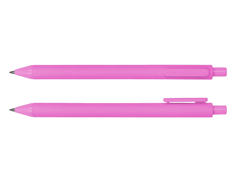 Virgo Ball Point Pen - A pink ballpoint pen with a smooth finish and clip, featuring a sleek design and a logo.