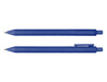 Virgo Ball Point Pen - A blue ballpoint pen displayed from two angles, featuring a smooth design and a clip for easy attachment.