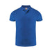 Men's Smash Polo - A blue men's polo shirt featuring a collar, short sleeves, and a logo on the chest.