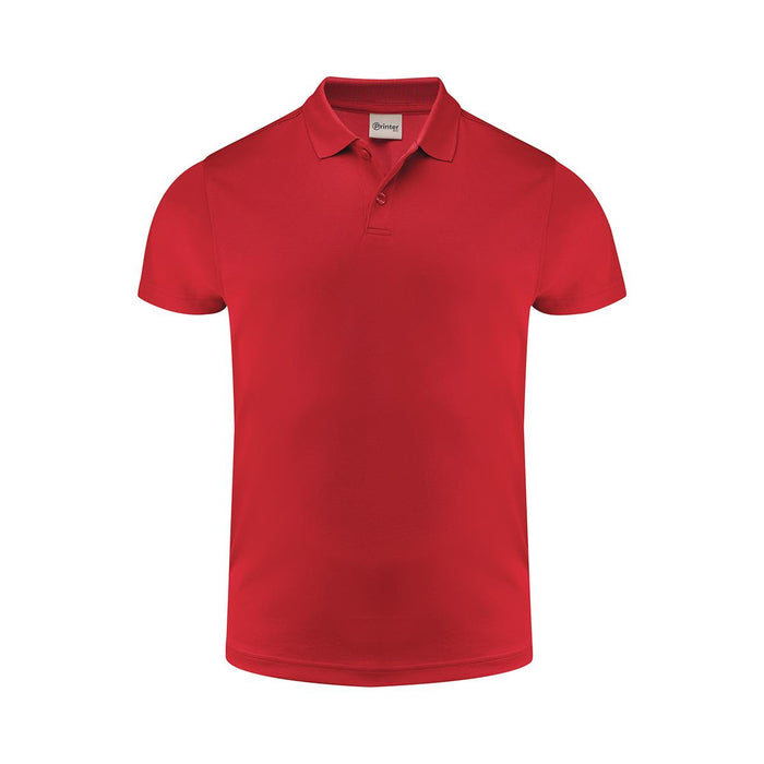 Men's Smash Polo - A red men's polo shirt featuring a collar and short sleeves, with a logo on the upper back.