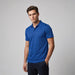 Men's Smash Polo - A blue men's polo shirt with a collar, featuring a logo on the chest. Ideal for casual wear or sports activities.