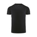 Men's Run Active Tee - A black men's active tee with short sleeves and a round neckline, featuring a logo on the collar.