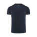 Men's Run Active Tee - A navy blue men's active tee with a round neckline and short sleeves, featuring a logo on the inside neckline.