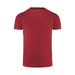 Men's Run Active Tee - A red men's active tee with a crew neckline and short sleeves, featuring a logo on the neckline.