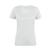 Women's Run Active Tee - A white women's active t-shirt with a round neckline and short sleeves, featuring a logo on the front.
