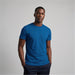 Men's Printer 140 Tee - A blue men's t-shirt with a classic fit, featuring short sleeves and a round neckline. The shirt has a branding logo.
