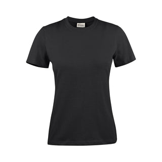 Women's Printer 160 Tee - A black women's t-shirt with short sleeves and a round neckline. The shirt has a logo on it.