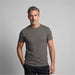 Men's Printer 160 Tee - A grey men's t-shirt with a classic crew neck style, featuring a fitted silhouette. The model showcases the garment.