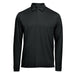 Men's Nevada L/S Micro Pique Polo - A long-sleeved, black polo shirt with a collar and buttoned placket, featuring a logo.
