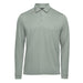 Men's Nevada L/S Micro Pique Polo - A long-sleeved, light green polo shirt with a collar and three buttons, featuring a logo on the chest.