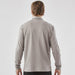 Men's Nevada L/S Micro Pique Polo - A long-sleeve grey polo shirt with a simple design and a logo on the back.