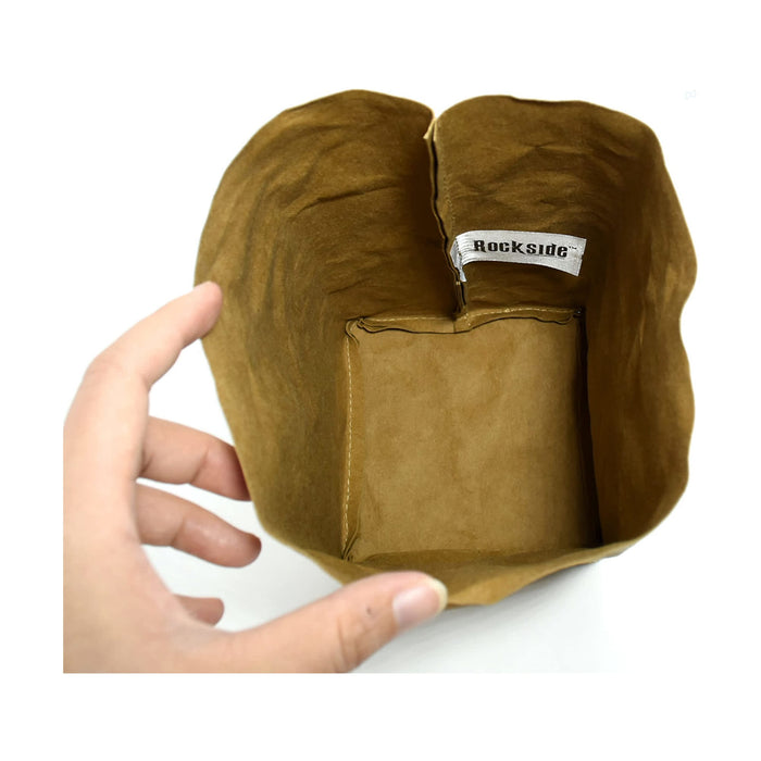 Sewo Kraft Paper Storage Bag – Medium - A medium-sized, brown kraft paper storage bag with a rectangular base and a label inside.