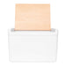 11L Premium Cooler Box - A white cooler box with a light wood lid resting on top, featuring a smooth, curved design.