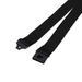 Express Flat Ribbed Lanyard - 20mm - A black flat ribbed lanyard with clasps on both ends, designed for holding items securely.