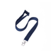 Express Flat Ribbed Lanyard - 20mm - A navy blue flat ribbed lanyard with a clip at one end and a buckle attachment.