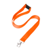 Express Flat Ribbed Lanyard - 20mm - An orange flat ribbed lanyard, 20mm wide, featuring a metal clip and a sturdy plastic buckle.