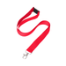 Express Flat Ribbed Lanyard - 20mm - A red flat ribbed lanyard, 20mm wide, featuring a clip and a buckle. Suitable for holding IDs or badges.