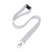 Express Flat Ribbed Lanyard - 20mm - A flat ribbed lanyard in white, featuring a metal clip and a plastic buckle. Ideal for exhibitions and events.