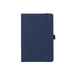 A5 Carbon Notebook - A5 carbon notebook in navy blue with a textured cover and elastic band closure. Features a logo on the front.