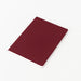 A5 Thin PU Cover Notebook - A5 thin notebook with a burgundy PU cover and white edges, featuring a logo on the front.