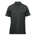 Men's Volante H2X-DRY Polo - A dark grey short-sleeved polo shirt with a collar and three buttons, featuring a logo.