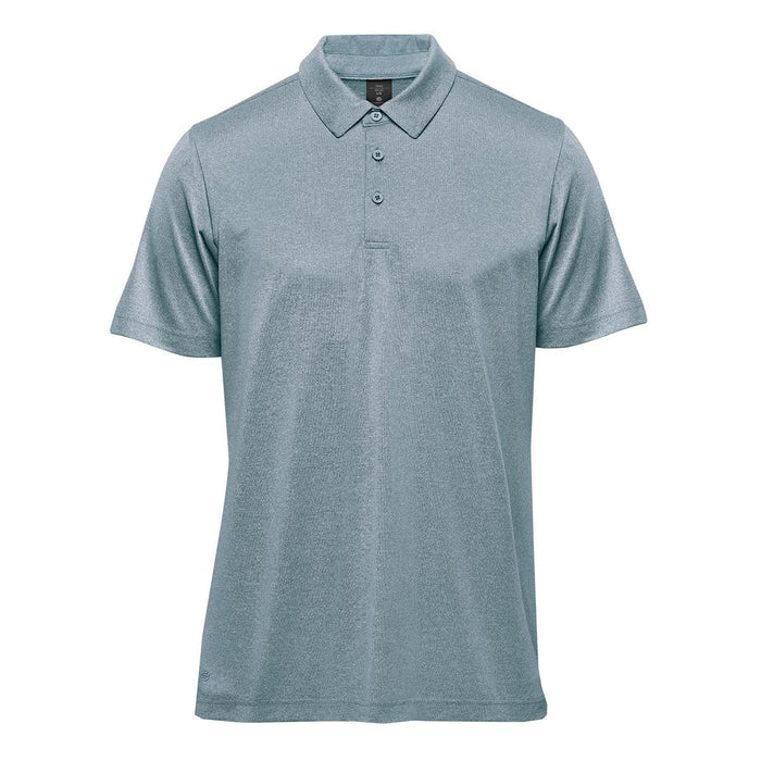 Men's Volante H2X-DRY Polo - A men's polo in a light blue colour, featuring a collar and three-button placket, with branding on the chest.