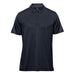 Men's Volante H2X-DRY Polo - A navy blue men's polo shirt with a collar, short sleeves, and three buttons, featuring a logo.