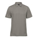 Men's Nevada Micro Pique Polo - A men's short-sleeve polo in grey, featuring a classic collar and three-button placket. It has a logo on the chest.