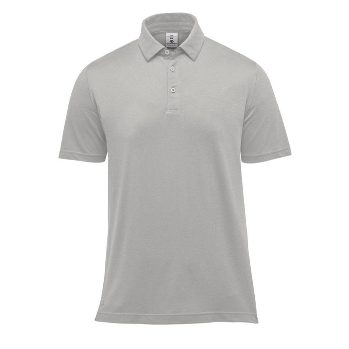 Men's Sonora H2X-Dry Polo - A light grey men's polo shirt with a classic collar and short sleeves, featuring a logo on the chest.