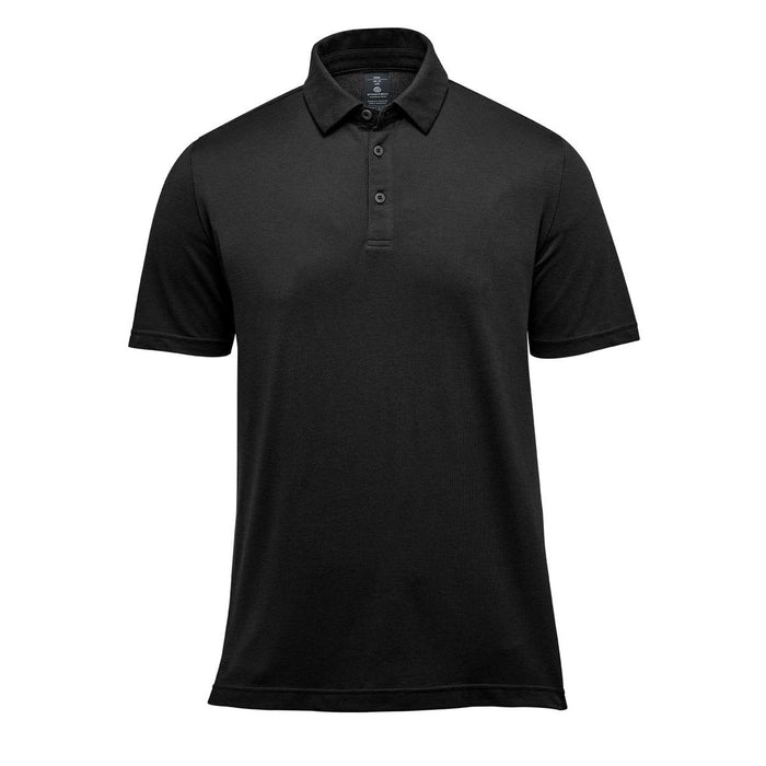 Men's Sonora H2X-Dry Polo - A black polo shirt featuring a collar, short sleeves, and a logo. Suitable for casual or smart casual wear.