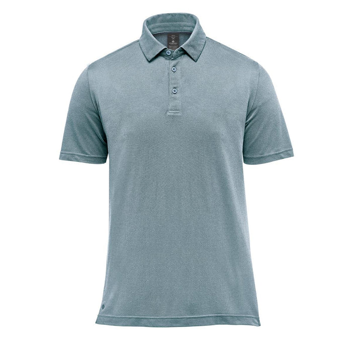 Men's Sonora H2X-Dry Polo - A light blue short-sleeve polo shirt with a collar and a logo. The fabric has a subtle texture.