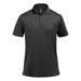 Men's Monterey Polo - A black men's polo shirt featuring a collar, three buttons, and a logo on the chest.