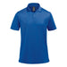 Men's Monterey Polo - A blue men's polo shirt with a classic collar and buttons, featuring a logo.