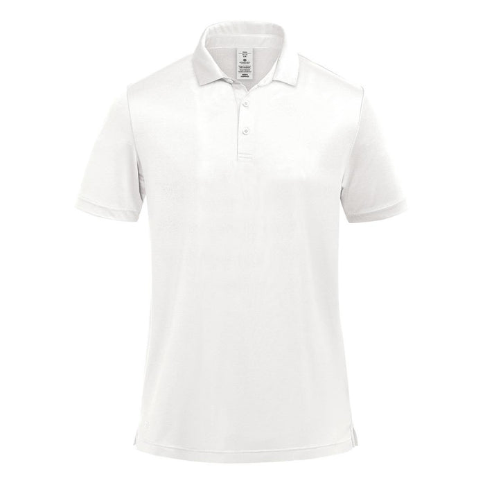 Men's Monterey Polo - A white men's polo shirt featuring a classic collar and a logo on the chest.