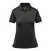 Women's Monterey Two-Tone Polo - A women's two-tone polo shirt in black, featuring a collared neckline and short sleeves. It includes a logo.