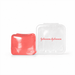 Jelly Cube Sensory Toy - A red jelly cube sensory toy beside a transparent plastic case with a logo.