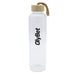 Vidro 750ml Bottle - A drink bottle made of clear glass with a wooden lid and a rope handle, featuring a logo on the side.